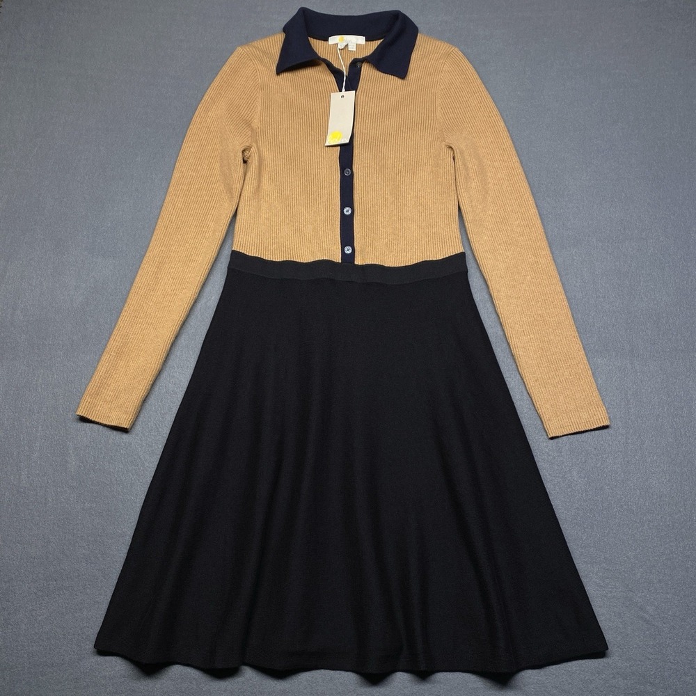 Boden Tan and Black Long Sleeve Dress - Picture 2 of 10